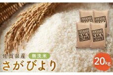 新米 先行予約 さがびより 佐賀県産 無洗米 20kg (5kg×4) 五つ星お米マイスター厳選 米 ※配送不可：離島