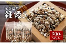 米 【雑穀5】 300g×3袋 900g 五穀米 佐賀県産 五つ星お米マイスター監修 食物繊維 キラリモチ ダイシモチ 雑穀ご飯 もち麦 黒米ご飯 黒米 玄米 お米 コメ こめ ※配送不可:離島