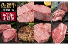 [№5353-0577]定期便 12ヶ月 佐賀牛 贅沢 コース 年 12回 牛肉 肉 お肉 お楽しみ ※配送不可：北海道、沖縄、離島