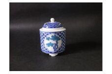 【伊万里焼】色鍋島筒形青海波松竹梅文香炉【市川冬山窯】 037-H340