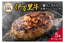 伊万里牛100% 手作り ハンバーグ 約120g×5個 002-J334