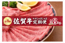 【全8回定期便】佐賀牛モモしゃぶしゃぶ 総計8kg 999-J411