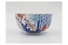 【伊万里焼】「色鍋島丸に唐花文小丼」色鍋島・伊万里・鍋島・磁器・市川光山窯 022-H997