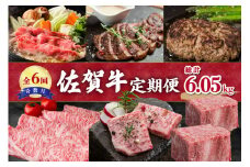 【全6回】佐賀牛 定期便 総計6.05kg 999-J474