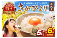 令和7年産 【定期便】《無洗米》さがびより ５kg×６回　B790