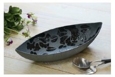 【伊万里焼】パスタ皿 カレー皿 絞り花船形鉢 032-H709