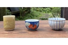【伊万里焼】ぐい呑みセット（黄釉、染錦濃牡丹、十草） 056-H779