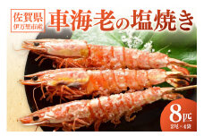 伊万里産 大車海老の塩焼き8匹セット（1pc/2尾×4pc） 010-C167