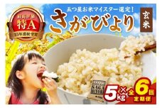 令和7年産 【定期便】 玄米 さがびより ５kg×６回　B793