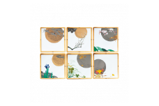 四季彩舞曲15cm菓子皿揃（6枚）（絵変り） 058-H1035
