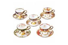和花コレクションティー・コーヒー碗皿（5客）（絵変り） 058-H1041