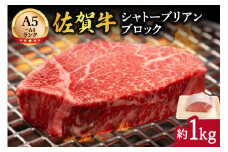 佐賀牛 シャトーブリアン ブロック 1kg 100-J881