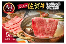 【 佐賀牛 】 訳あり！ しゃぶしゃぶ すき焼き 用 5kg（500g×10p） 159-J793