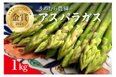 【6月より順次発送】 野菜ソムリエサミット 2024年3月度『金賞』受賞 《梅村農園のアスパラガス》 1kg 174-B538