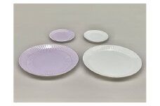 Emmaパープル・白磁20cm皿＋10cm小皿セット 033-H1167