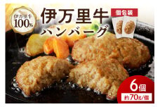 【伊万里牛100%使用】 伊万里牛 ハンバーグ 約70g×6個 計約420g 真空・個包装 183-J1116