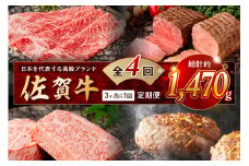 【発送月固定 定期便】肉の定期便！ 佐賀牛 を3ケ月に1回お届け！ 全4回 999-J1168