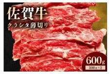 佐賀牛 クラシタ薄切り 600g 194-J1607