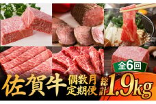 【全6回定期便・偶数月にお届け】 A5 佐賀牛 霜降り 牛肉 食べ比べ 定期便 約2-3人前 総計1.95kg 隔月発送 /焼肉どすこい [UCC008] 牛肉 肉 ステーキ ローストビーフ 国産牛 牛肉 ブランド牛 佐賀県 武雄市