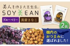 【国内線機内のおつまみに採用】SOY美EAN 2袋セット（黒蜜きなこ・ブルーベリー） /宮本邦製菓 [UBN002] お菓子 おかし おつまみ 大豆 大豆菓子 食べ比べ 2種