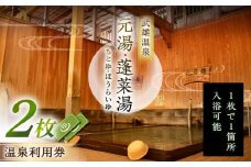 【1300年の歴史ある温泉】武雄温泉 元湯・蓬莱湯 温泉利用券 2枚 [UCZ005] 温泉 チケット 温泉入浴券 利用券 温泉チケット 入浴券 武雄