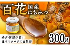 【コクと味わい深い甘み】日本蜜蜂 百花 はちみつ 300g /永尾 忠則 [UAS009] 蜂蜜 ハチミツ 日本ミツバチ