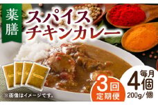 【3回定期便】薬膳スパイスチキンカレー 4食（200g×4） /自然庵 [UCQ004] カレー レトルトカレー 鶏肉 鶏 チキン