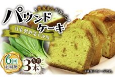 【6回定期便】自家製野菜も使用 パウンドケーキ 3種セット ( チンゲン菜 ココア プレーン ) /おかわりのうえん [UDD011] お菓子 おかし 焼き菓子 スイーツ