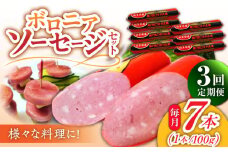 【3回定期便】宮地ハムのロングセラー ボロニアソーセージ 100g×7本 /宮地ハム [UBM011]