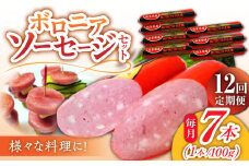 【12回定期便】宮地ハムのロングセラー ボロニアソーセージ 100g×7本 /宮地ハム [UBM013]