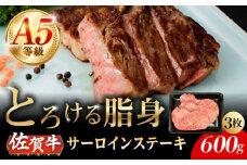 A5等級 佐賀牛 サーロインステーキ 600g（200g×3枚）/ナチュラルフーズ [UBH105]