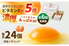 【6回定期便】いとう君ちのあっぱれ卵 24個（6個×4パック）ギフトBOX /いとう養鶏場 [UAQ010]