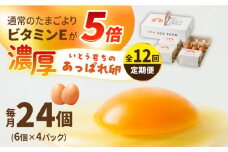 【12回定期便】いとう君ちのあっぱれ卵 24個（6個×4パック）ギフトBOX /いとう養鶏場 [UAQ011]