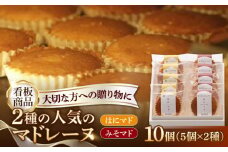 【おすすめマドレーヌ2種】はにマド・みそマド 10個セット（5個×2種）/菓子職人の丘デタント [UEG004]