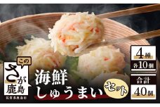 海鮮しゅうまいセット 40個 (10個×4種) シュウマイ 焼売 海老 海鮮 魚介 冷凍 惣菜 おかず お弁当 かに いか えび めんたい ふるさと納税 佐賀県 鹿島市 B-33