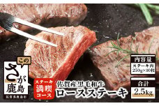 V-7  【熟成肉『ステーキ満喫』コース】佐賀県産黒毛和牛　ロースステーキ２５０ｇ×１０枚