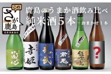 E-53 鹿島のうまか酒飲み比べ純米酒５本＋おまかせ１本セット