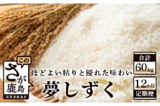 【定期便 12ヶ月】 佐賀県産 夢しずく 白米 5kg 《12ヶ月連続 毎月お届け》 12回 K-6