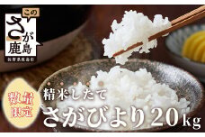 D-105【数量限定】令和５年産 佐賀県鹿島市産 さがびより 白米20kg お米マイスターセレクト！