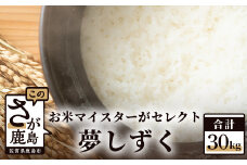 E-77【数量限定】令和５年産 佐賀県鹿島市産 夢しずく 白米30kg お米マイスターセレクト！
