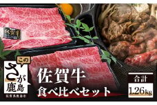 E-103・高級肉 佐賀牛 牛肉 食べ比べ セット すき焼き しゃぶしゃぶ 肩ロース 630g 牛もも 630g 計1260g | ふるさと納税 佐賀牛 ブランド牛 牛肉 国産 牛 すき焼き しゃぶしゃぶ ロース モモ 佐賀県 鹿島市 ふるさと 人気 