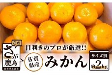 【予約受付】AA-38【目利きのプロが厳選】佐賀県産みかん　約2kg（サイズ別）