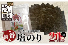 B-472 ＼生産者直送／【数量限定】【一番摘み】【有明海 佐賀県鹿島市産】【美味しすぎてご飯がすすむ】塩のり 全形10枚入り×2袋  