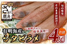 【下処理済で簡単調理】有明海産 シタビラメ約150g×4尾【合計約600g】煮つけ・唐揚げにおススメ【脂がのって美味しい】鮮度抜群 B-568