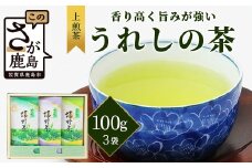 【ギフトにおすすめ】 佐賀県産 上煎茶 うれしの茶 100g×3本【合計300g】美味しいお茶を贈り物に B-666