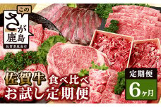 【定期便6回】佐賀牛 食べ比べ 定期便 モモスライス 肩ロース サーロインステーキ 切り落し ローストビーフ 焼肉 R-9