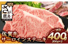 【7月配送】佐賀牛 サーロインステーキ 400g ステーキソース付 佐賀県産 バーベキュー アウトドア BBQ D-188