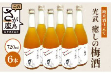 【梅酒】光武 癒しの梅酒 720ml 6本セット [梅酒 うめ酒 梅 お酒 酒 国産梅 梅果肉 酸味 すっきり おすすめ 人気 送料無料] E-143