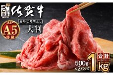 【特別寄付額】9月末迄限定！佐賀牛 赤身 切り落とし 1kg (500g×2) A5 A4等級 肩 モモ 霜降り 黒毛和牛 牛肉 切り落とし 赤身 a5 a4 肉 すき焼き 大容量 焼肉 すきやき すき焼き肉 カレー 牛丼 高級肉 国産 和牛 ギフト 佐賀県 鹿島市 D-226