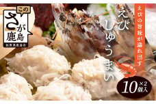 逸品｜えびしゅうまい10個入×2P｜贅沢なえびの旨みたっぷり！｜本格シュウマイ｜冷凍配送・簡単調理｜佐賀県鹿島市｜送料無料　A-196